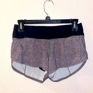 Lululemon gray speed up shorts size 2 & 2.5 inseam